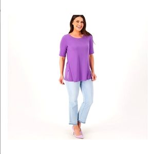 QVC Susan Graver Modern Essentials Reg Liquid Knit A-Line Tunic Lavender Size 3X